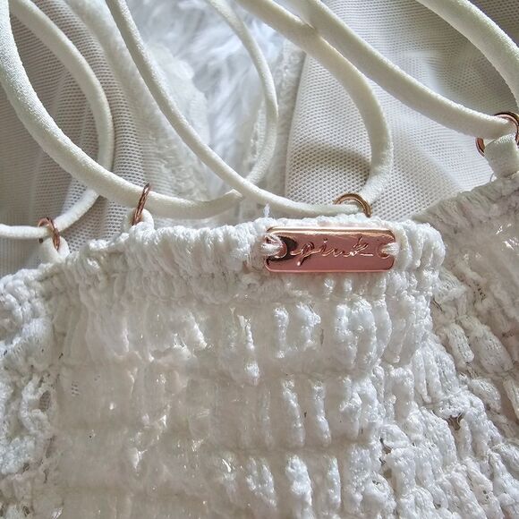 Pink by Victoria's Secret Ivory Crossback Bralette Size S/DD - Picture 5 of 6